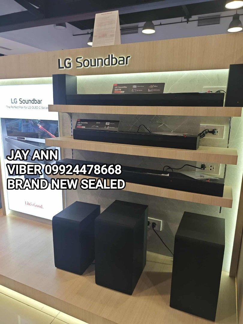 LG Soundbar (Category: Soundbars, Speakers & Amplifiers) located in Makati City. Submitted by jayann. (Listing ID 1403181940, Image 1). Description: ✅LG SOUND BAR SPEAKER 2.1CH, 5.1CH, 3.1.1CH DOLBY ATMOS BRAND NEW SEALED✅ SQC1 2.1ch 160W = 5,990 SQC2 2.1ch 300W = 7,100 S40T 2.1ch 300W = 8,290 S65TR 5.1ch 440W = 13,590 S70TY ATMOS 3.1.1ch 400W = 15,290 SC9S ATMOS 3.1.3ch 400W = 25,190 1 YEAR WARRANTY LG SERVICE PRICE MAY MAY CHANGE WITHOUT PRIOR 