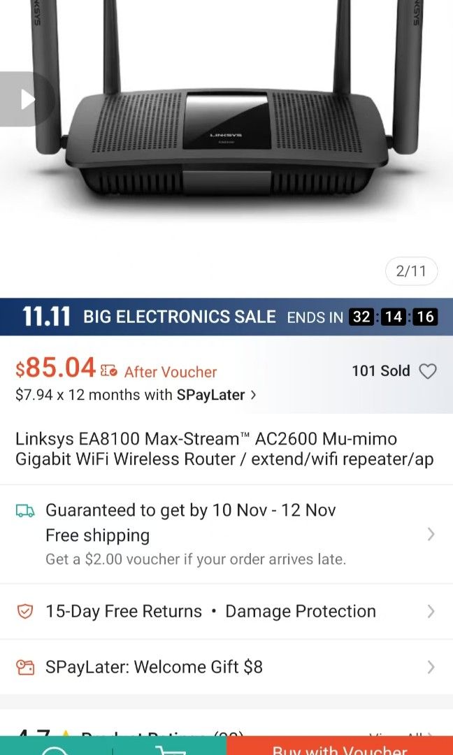 Linksys EA8100 Wireless Router496798680430694406
