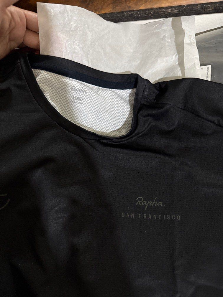 Rapha clubhouse tech shirt (Category: Activewear) located in Muntinlupa City. Submitted by jessimba (Listing ID 1403160845, Image 1). Description: Never used just stored for a while. Still in plastic SAN FRANCISCO clubhouse tech shirt L men’s.