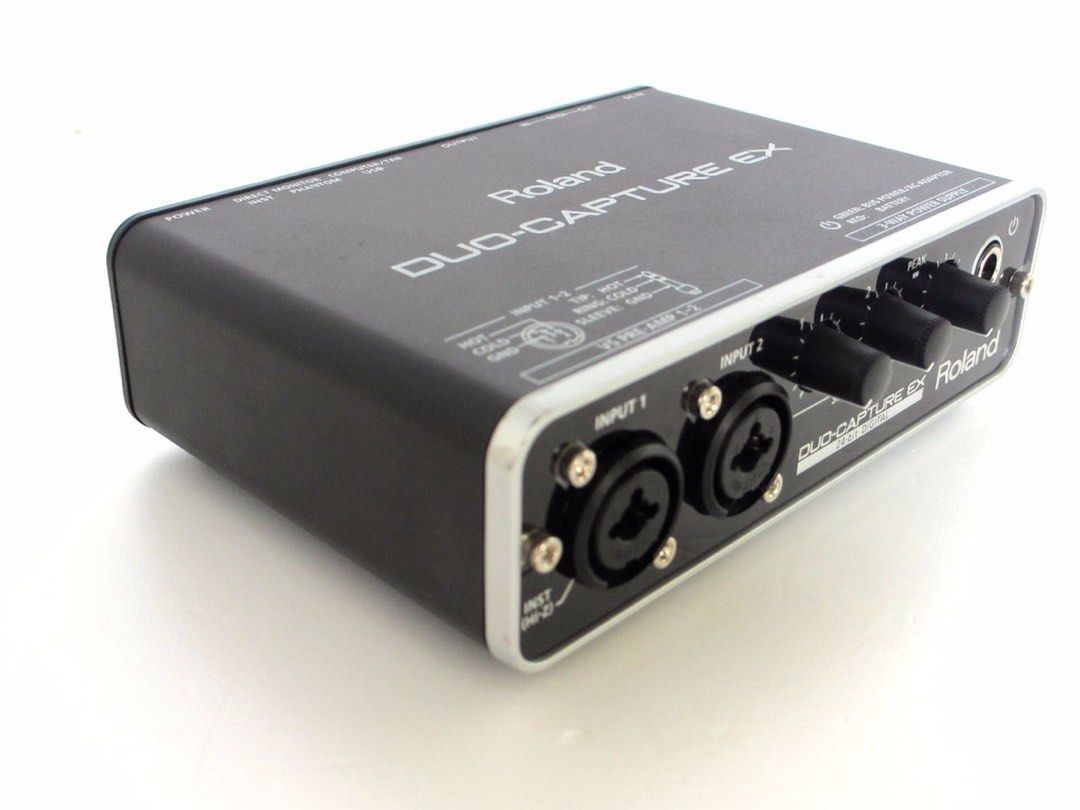 Roland DUO-CAPTURE EX USB Audio Interface Recording (Like New) (Category: Microphones) located in Pasig City. Submitted by hello.lulu (Listing ID 1403151208, Image 1). Description: Roland DUO-CAPTURE EX USB Audio Interface • Pro I/O for PC, Mac & iPad • 2 premium VS mic preamps (same as Roland’s V-Studio & M-400) • Dual XLR/TRS combo inputs + Hi-Z for guitar/bass • 3-way power options: USB bus, 2×AA batteries, or AC adapter • Compact & road-tough