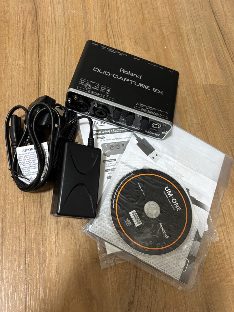 Roland DUO-CAPTURE EX USB Audio Interface Recording (Like New) (Category: Microphones) located in Pasig City. Submitted by hello.lulu (Listing ID 1403151208, Image 3). Description: Roland DUO-CAPTURE EX USB Audio Interface • Pro I/O for PC, Mac & iPad • 2 premium VS mic preamps (same as Roland’s V-Studio & M-400) • Dual XLR/TRS combo inputs + Hi-Z for guitar/bass • 3-way power options: USB bus, 2×AA batteries, or AC adapter • Compact & road-tough