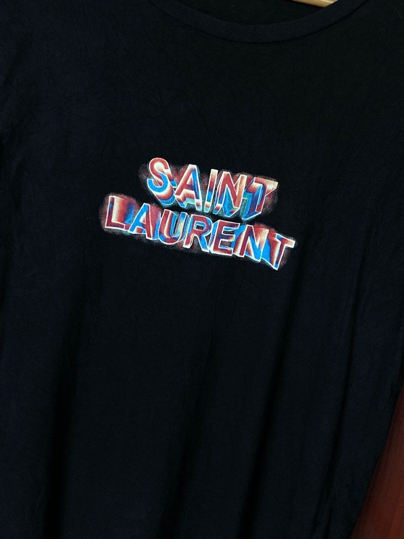 Saint Laurent Shirt (Category: Luxury Apparel) located in Bacolod City. Submitted by PSGTHRIFTIES (Listing ID 1403066584, Image 2). Description: Very good condition Size M Dimensions:19.5x25.5 DM📩.