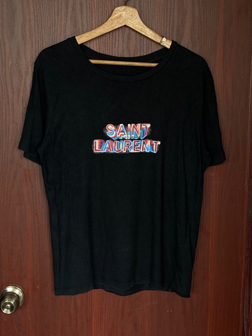 Saint Laurent Shirt (Category: Luxury Apparel) located in Bacolod City. Submitted by PSGTHRIFTIES (Listing ID 1403066584, Image 1). Description: Very good condition Size M Dimensions:19.5x25.5 DM📩.