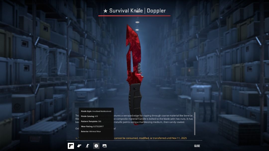 Survival Knife | Doppler (Ruby), Video Gaming, Gaming Accessories, In ...