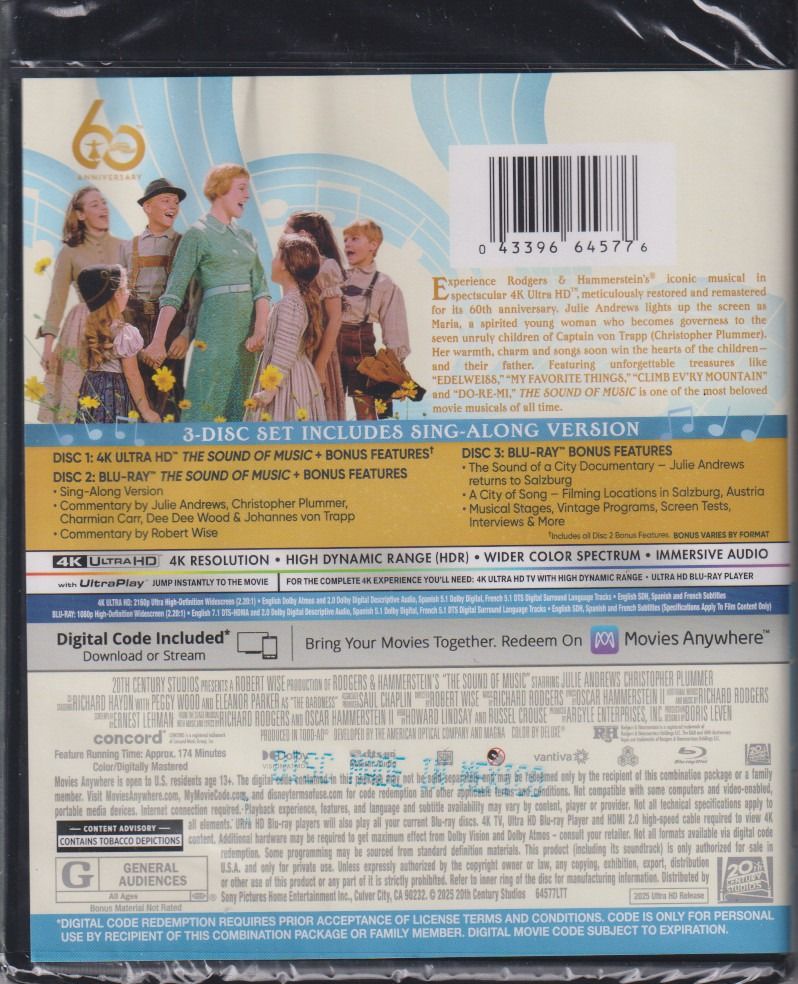 The Sound Of Music 60th Anniversary Edition 4K (No Slipcover), Hobbies ...
