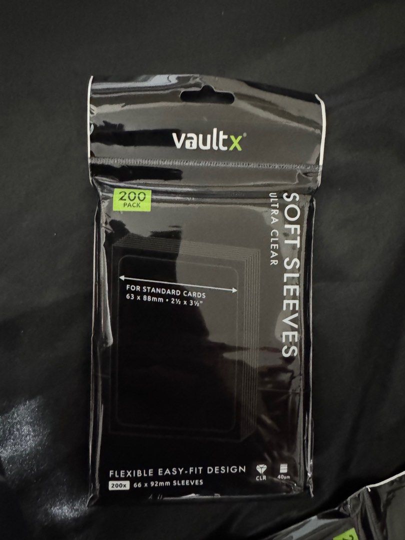 VaultX Soft Card sleeves (Category: Trading Cards Accessories) located in Quezon City. Submitted by erickpasco (Listing ID 1403090428, Image 2). Description: 200-pack - 400 take all - 1800.