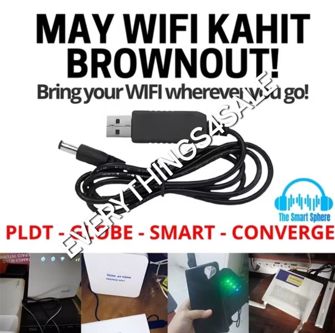Wifi Router to Powerbank USB Cable (Category: Cables & Adaptors) located in Manila. Submitted by everythings4sale (Listing ID 1108182851, Image 1). Description: Brand: No Brand Output Voltage: DC 12v Max Output : 1A Input Voltage: DC 5v Max Input Current: 2A Input interferance: USB A Type Male Jack Size 2.1x5.5mm Cable Length: 39 inches Note: Do not place order if you're unsure of the item. Compatibility is buyers responsibility We are no going t
