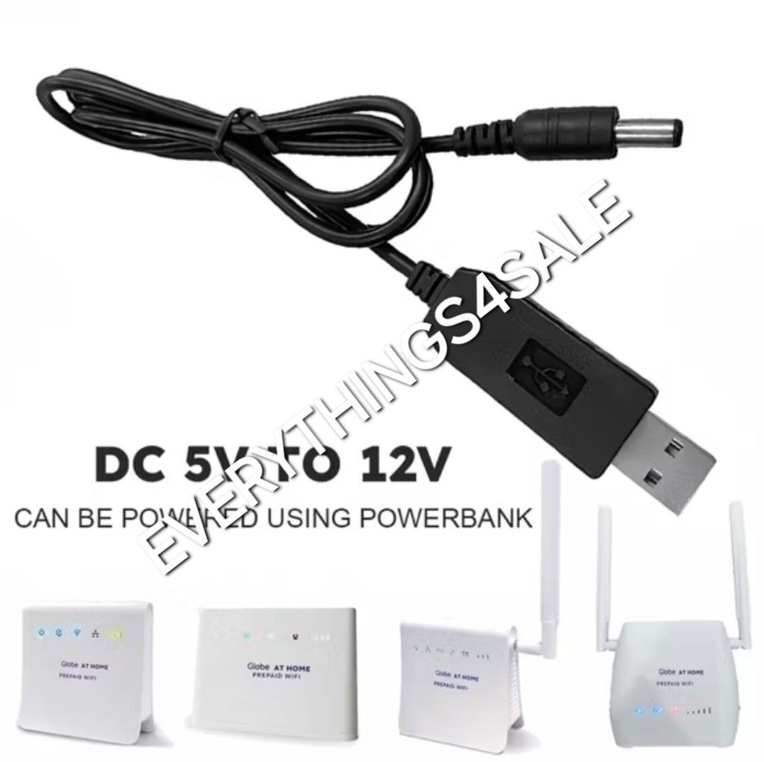 Wifi Router to Powerbank USB Cable (Category: Cables & Adaptors) located in Manila. Submitted by everythings4sale (Listing ID 1108182851, Image 2). Description: Brand: No Brand Output Voltage: DC 12v Max Output : 1A Input Voltage: DC 5v Max Input Current: 2A Input interferance: USB A Type Male Jack Size 2.1x5.5mm Cable Length: 39 inches Note: Do not place order if you're unsure of the item. Compatibility is buyers responsibility We are no going t