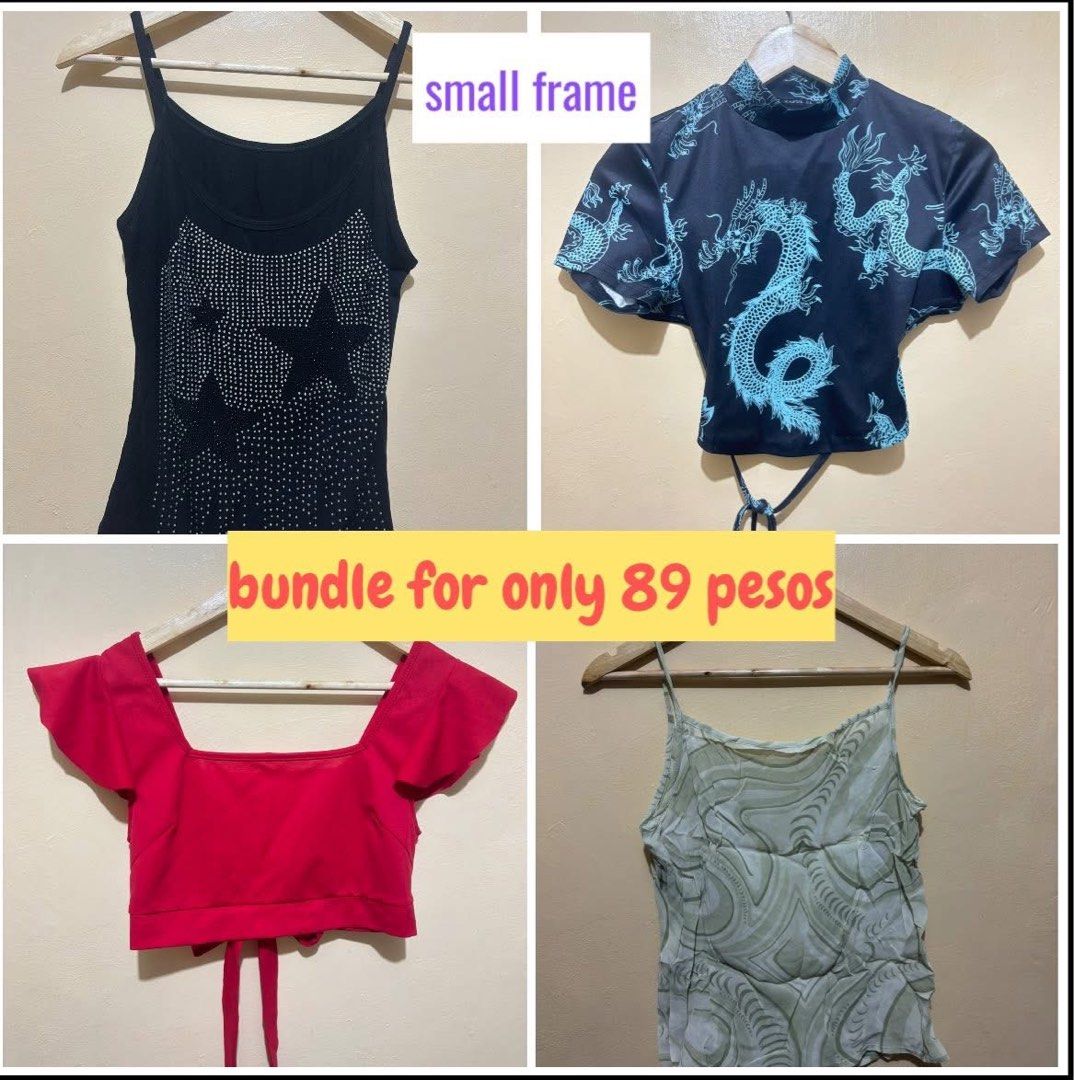 Women sexy tops (Category: Sleeveless) located in Quezon City. Submitted by adiacie_stuff (Listing ID 1403227157, Image 2). Description: Sold by bundle All are branded Details on photos Can send more pics if interested Mop: Gcash Delivery: Lalamove, Grab, LBC .