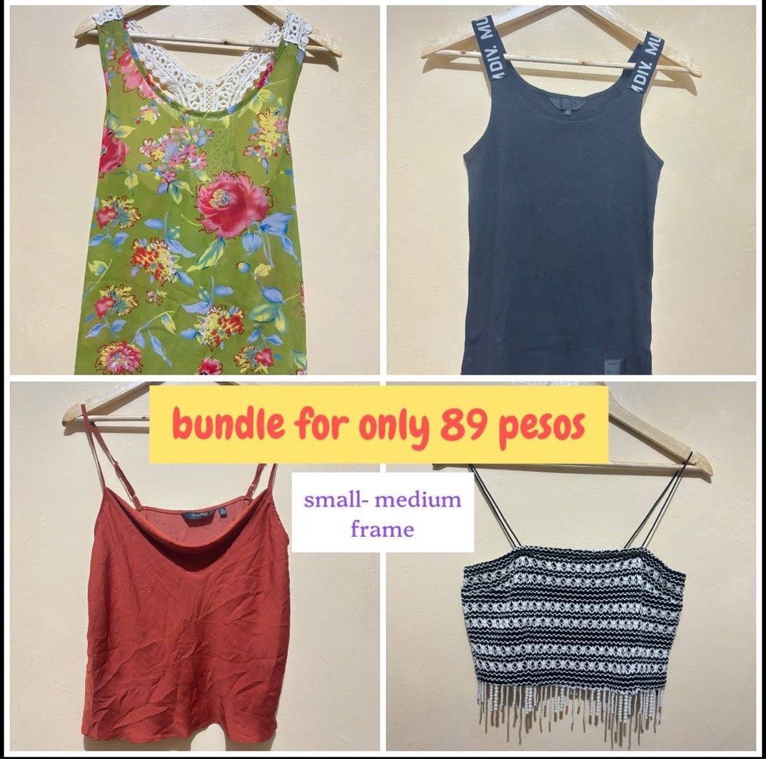 Women sexy tops (Category: Sleeveless) located in Quezon City. Submitted by adiacie_stuff (Listing ID 1403227157, Image 3). Description: Sold by bundle All are branded Details on photos Can send more pics if interested Mop: Gcash Delivery: Lalamove, Grab, LBC .