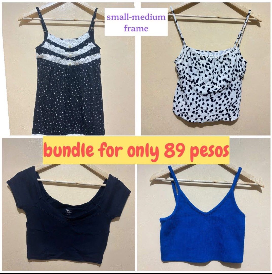 Women sexy tops (Category: Sleeveless) located in Quezon City. Submitted by adiacie_stuff (Listing ID 1403227157, Image 1). Description: Sold by bundle All are branded Details on photos Can send more pics if interested Mop: Gcash Delivery: Lalamove, Grab, LBC .