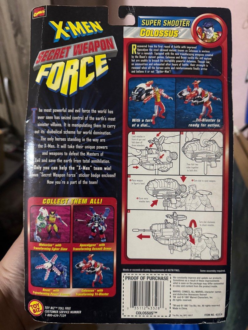 X-Men Secret Weapon Force Colossus Action Figure (Category: Action & Battle Toys) located in Manila. Submitted by nachonacho31 (Listing ID 1403147466, Image 2). Description: X-Men Secret Weapon Force Colossus Action Figure Very good condition Payment via BDO or Gcash Shipping via Lalamove Thanks.