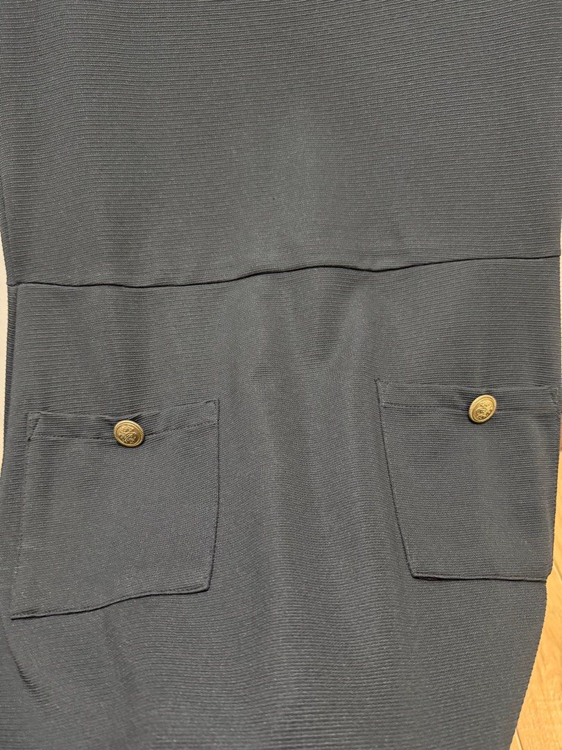 Zara Black Dress - Size M (Category: Dresses) located in Makati City. Submitted by tinalopez (Listing ID 1403114938, Image 2). Description: - Zara black dress - Ribbed texture - Cap sleeves - Two front pockets with decorative buttons - Fitted silhouette - Round neckline - Size M - Made in Morocco.