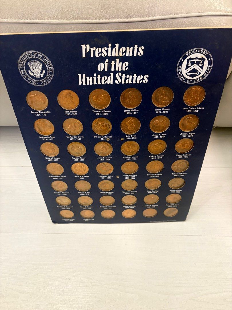 美國總統紀念幣收藏(全套42個) Presidents of the United States , 興趣及遊戲, 收藏品及紀念品, 錢幣-  Carousell
