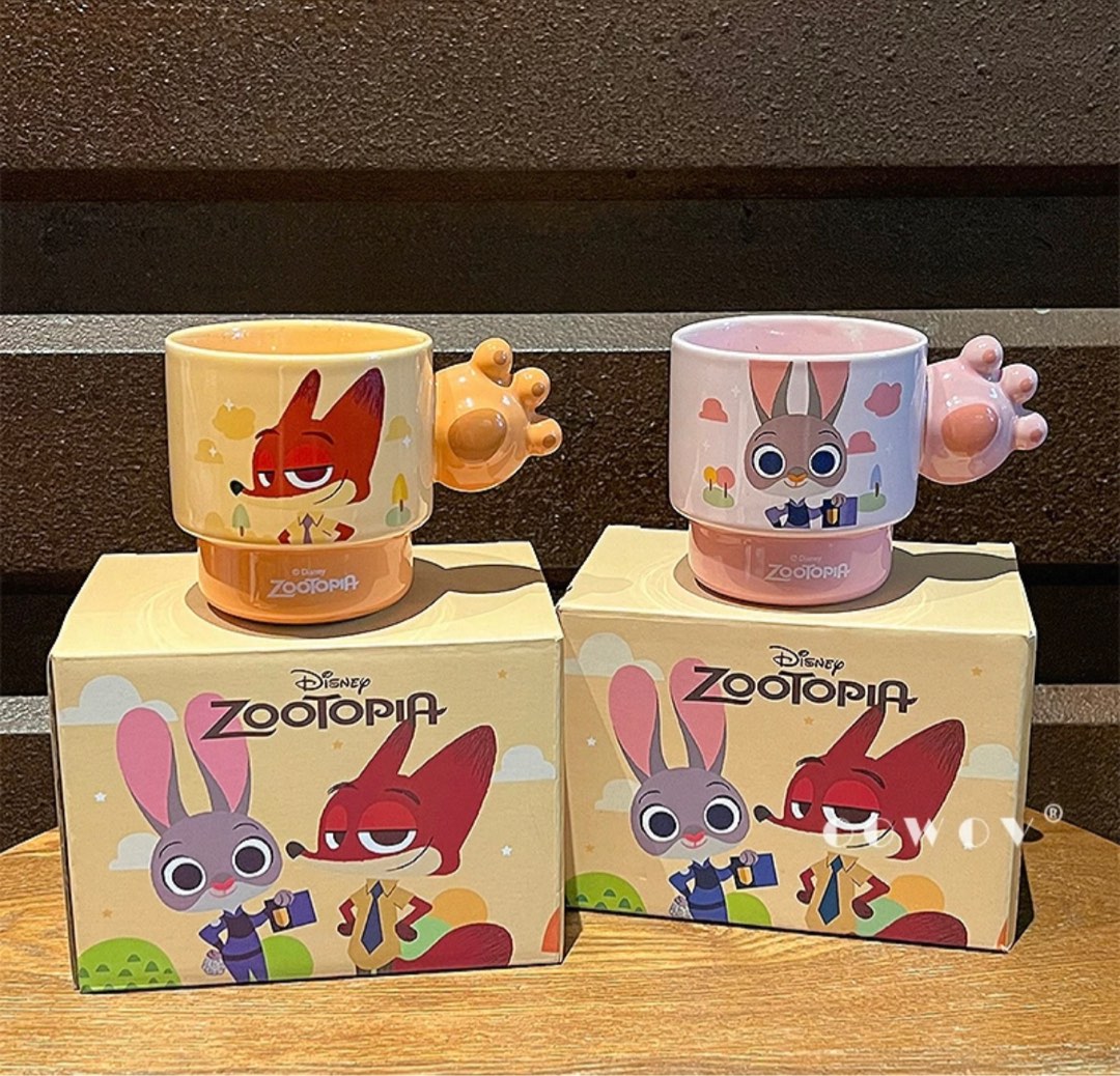 迪士尼正版 尼克 茱蒂 造型杯 馬克杯 優獸大都會 zootopia, 傢俬＆家居, 廚具和餐具, 茶具配件 - Carousell