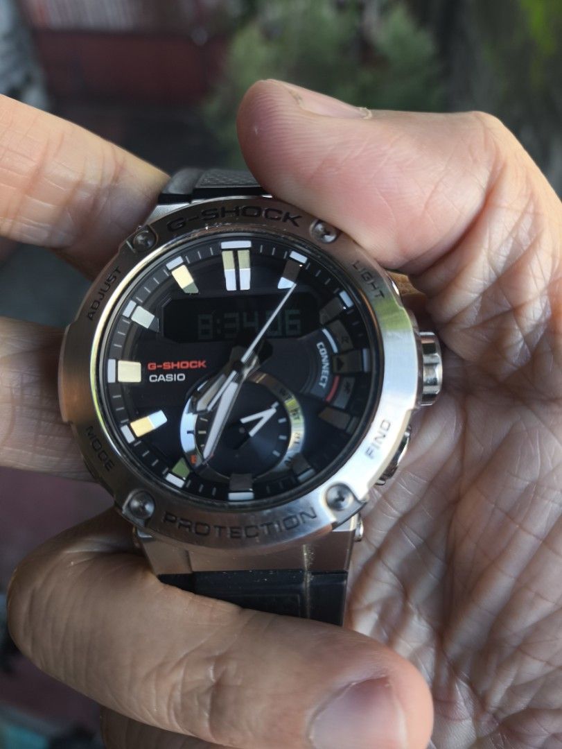 Casio G-Shock GST-B200 Tough Solar Watch (Category: Men's Watches) located in Valenzuela. Submitted by common_collector (Listing ID 1407259619, Image 2). Description: - G-Shock GST-B200 Watch - Black strap and silver-tone case - Digital and analog time display - Tough Solar powered - 20-bar water resistance.