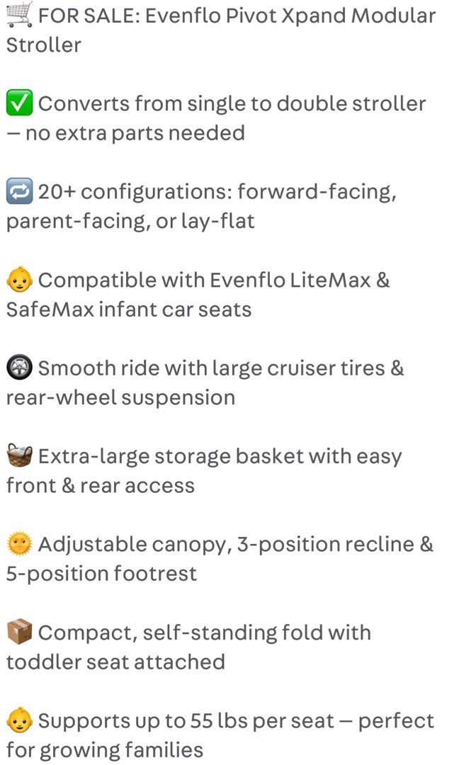 Evenflo Pivot Xpand Modular Stroller (Category: Strollers) located in Manila. Submitted by nrb9vy95qz56982 (Listing ID 1407360072, Image 1). Description: .