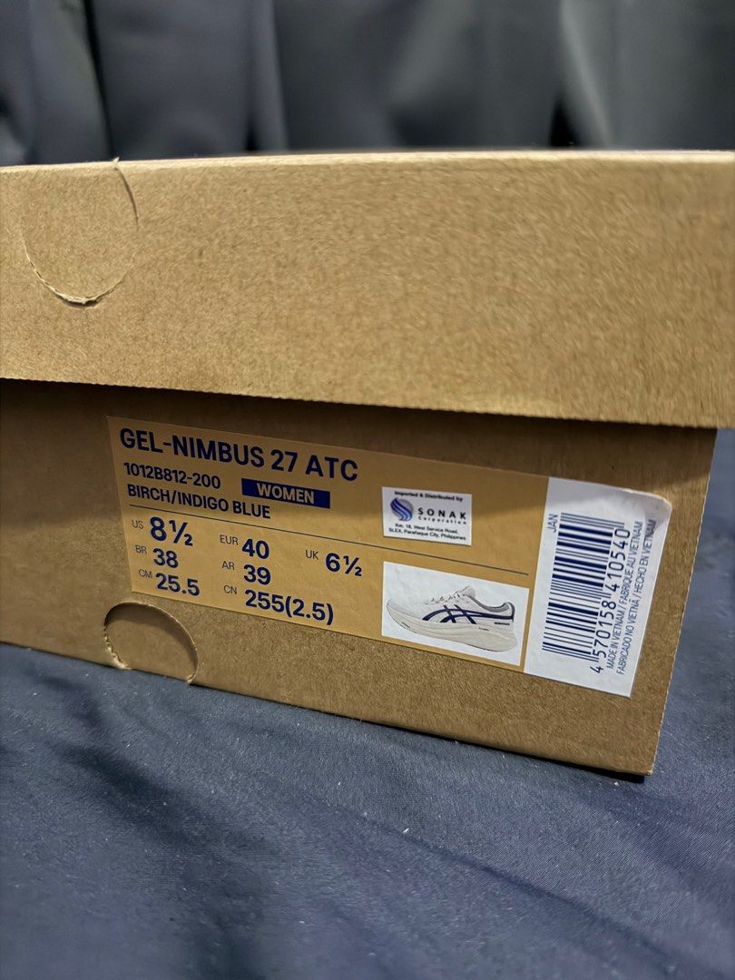 FS: ASICS Gel Nimbus 27 ATC (Category: Sneakers) located in Quezon City. Submitted by mdpdg (Listing ID 1407292622, Image 2). Description: ASICS Gel Nimbus 27 ATC Lightly used 5,000 Mileage: 38 km Size: EU 40 (8.5w) RFS: Decluttering.