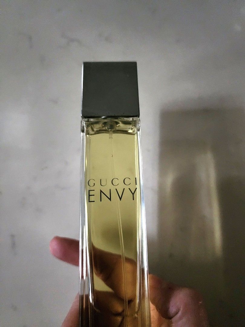 Gucci Envy Edt Perfume 100ml (Category: Fragrance & Deodorants) located in Quezon City. Submitted by happycheeeks (Listing ID 1407343359, Image 2). Description: authentic used less than 1/4 100ml decluttering last price not Zara Jo Malone.