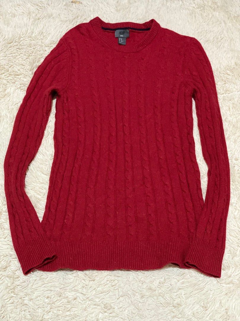 H&M Red Cable Knit Sweater from japan (Category: Longsleeves) located in Cabuyao City. Submitted by getvintage (Listing ID 1407375824, Image 1). Description: ⚠️ PLEASE READ BEFORE BUYING‼️ 📍 Location: Cabuyao, Laguna 💰 Payment: BANK TRANSFER only 🚫 No COD / No Joy Reservers / No Bogus Buyers 🛍️ FOR SERIOUS BUYERS ONLY — MAKE YOUR BEST OFFER ❌ No lowballing, especially from resellers ✅ Item is RESERVED only once payment is made 📦 Imported fro
