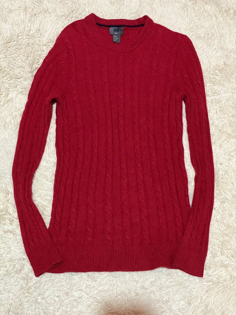 H&M Red Cable Knit Sweater from japan (Category: Longsleeves) located in Cabuyao City. Submitted by getvintage (Listing ID 1407375824, Image 2). Description: ⚠️ PLEASE READ BEFORE BUYING‼️ 📍 Location: Cabuyao, Laguna 💰 Payment: BANK TRANSFER only 🚫 No COD / No Joy Reservers / No Bogus Buyers 🛍️ FOR SERIOUS BUYERS ONLY — MAKE YOUR BEST OFFER ❌ No lowballing, especially from resellers ✅ Item is RESERVED only once payment is made 📦 Imported fro