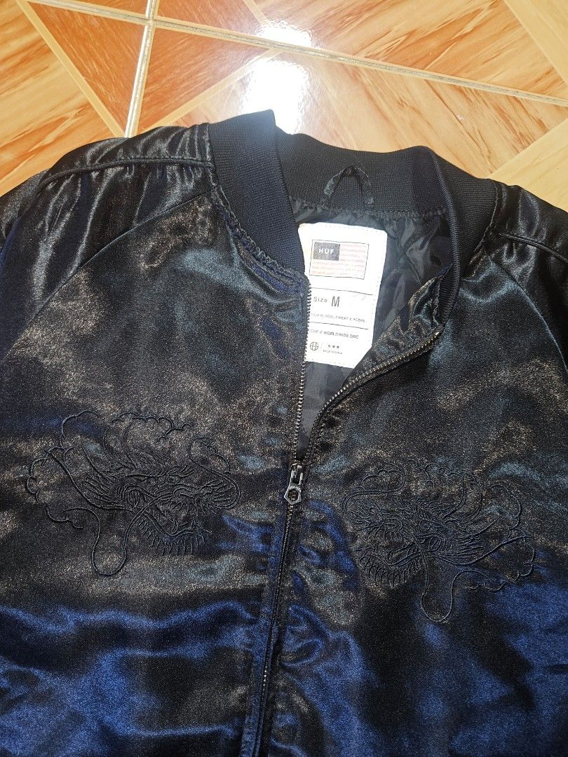 HUF x Thrasher Sukajan Souvenier (Category: Coats, Jackets and Outerwear) located in Baguio. Submitted by nestascloset (Listing ID 1407206330, Image 3). Description: Huf x Thrasher Sukajan/Souvenir Jacket Size: Medium Condition: 9.5/10 Issue: N/A Price: 1200 📌Baguio City Location for Meetups or Dropping 📌Add Shipping fee if outside Baguio Area 📌 Please Limit Your Expectation Items are Thrifted/Second hand goods 📌DM for more information.
