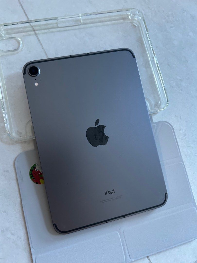 (Category: iPad) located in Singapore. Submitted by rhrecycle (Listing ID 1407309276, Image 3). Description: - Apple iPad Mini 6th generation with cellular - 512GB storage - Includes clear case - Includes smart cover - Ready for a new owner!.