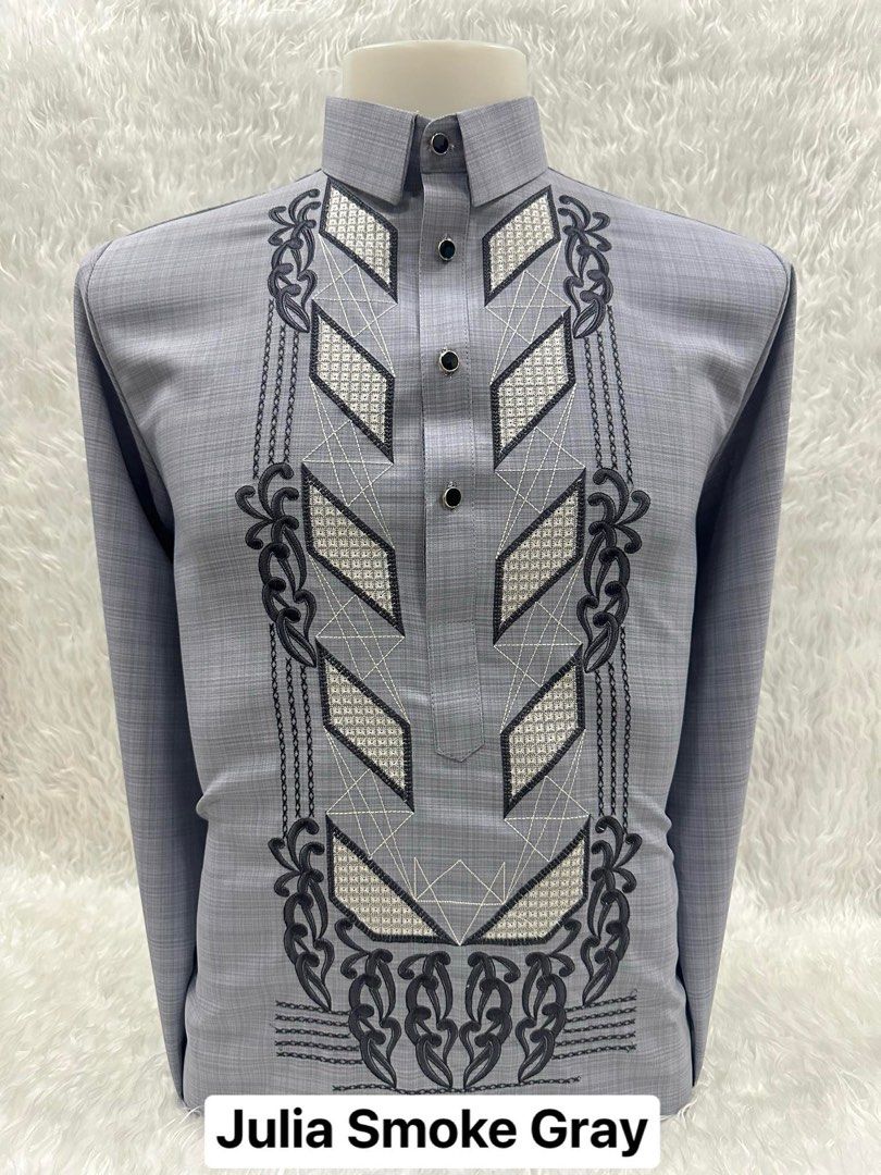 Julia Barong Tagalog (Embroidered High Quality) (Category: Formal Shirts) located in Pandi. Submitted by yetiiii (Listing ID 1407272673, Image 3). Description: - Authentic Barong Tagalog from Julia fabric. - Available in a range of colors: Mint Green, Raspberry, Smoke Gray, Olive Green, Mocha, Hunter Green, Apple Green, Green, Violet, and Blush. - Features detailed embroidery. - Ideal for formal events and special occasions..