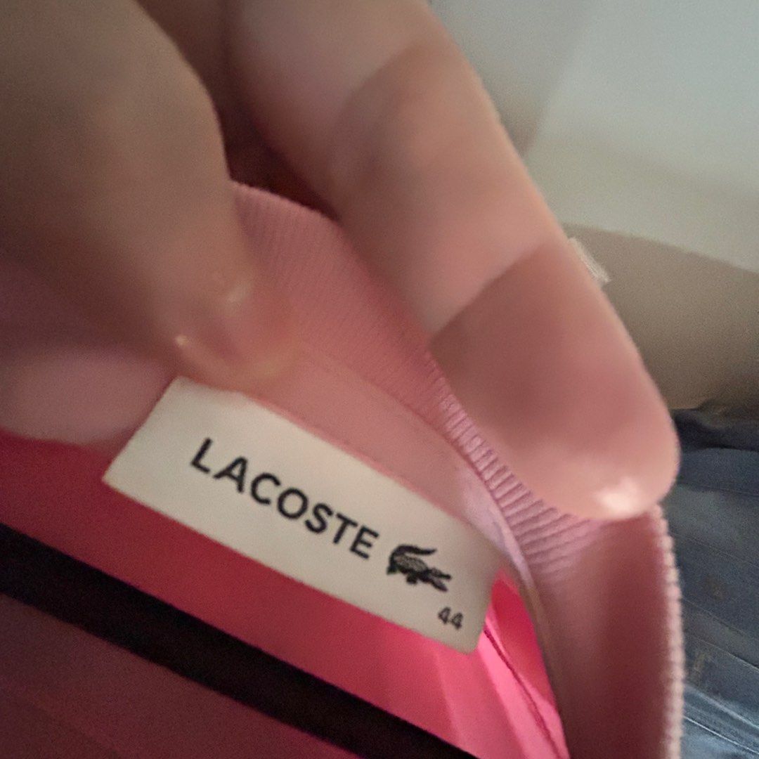Lacoste Pink T-shirt Size 44 (Category: Tshirts & Polo Shirts ) located in Manila. Submitted by miss.shoppaholic (Listing ID 1407279826, Image 3). Description: Authentic Lacoste shirt Pink for sale. Rarely used 10/10 condition..