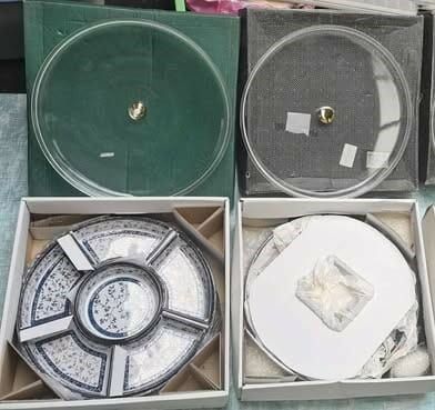 Lazy Susan Set for Sale (Category: Food Organization & Storage) located in Los Banos. Submitted by princessbotique (Listing ID 1407243201, Image 1). Description: Lazy Susan Set for Sale VGC with Box Php1200 each Murang Gamit sa Bahay Pls see pix for price and details Fix and Firm No LP pls Pickup/Lalamove/Meetup From Los Banos Laguna Meet-ups per arrangement MOP GCash Pm if interested.