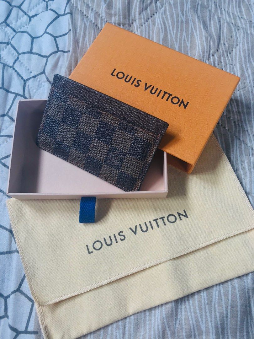 LV Card Holder (Category: Luxury Bags & Wallets) located in Taytay. Submitted by r0bbyroxanne (Listing ID 1407274151, Image 1). Description: Given to me as a gift. Bought in Japan as second hand. - Authentic LV card holder - Features Damier Ebene canvas - Includes original box and dust bag - Perfect for cards and cash - Stylish and practical accessory.