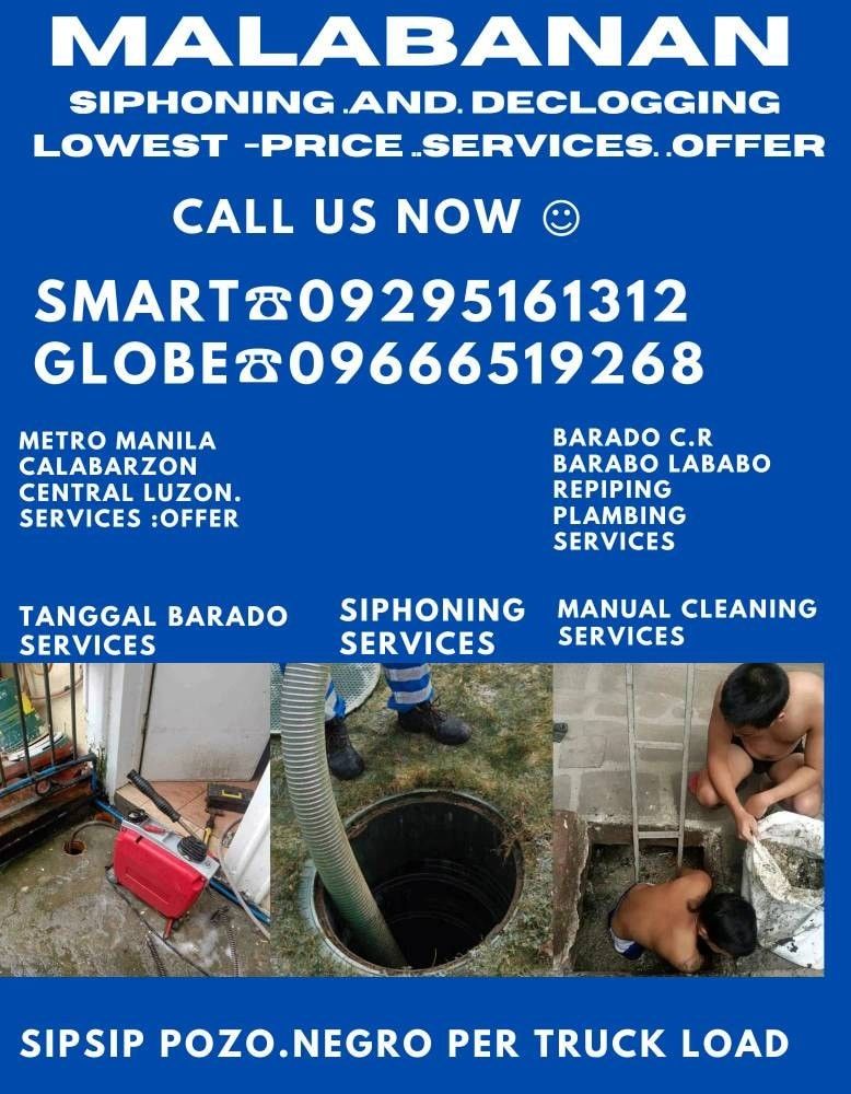 malabanan tanggal barado siphoning septic tank (Category: Plumbing Services) located in Manila. Submitted by malabanansipsipservice (Listing ID 1407377908, Image 1). Description: MALABANAN LOWEST PRICE #malabanan #Pozonegro #Declogging #MalabananServices #TanggalBarado #SipsipPozonegro #EmergencyTubero #LinisSigurado#MalabananServices #MalabananTanggalBaraCR #Siphoning #SiphoningSepticTank #DECLOGGINGSERVICES #malabanan #MalabananSiphoningDeclogg