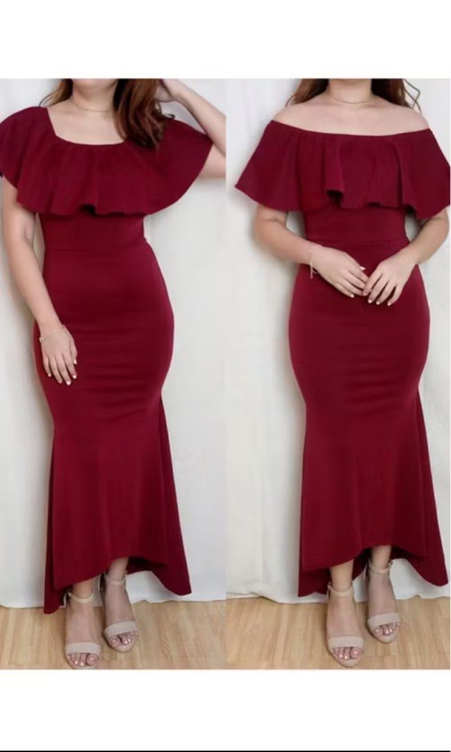 Mermaid Off Shoulder Dress (Category: Dresses) located in Valenzuela. Submitted by sterlings (Listing ID 1407316870, Image 1). Description: Size: Med to Large Location: Valenzuela MOP. Gcash.