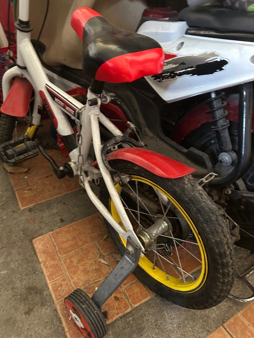 Mickey Mouse Kids' Bike with Training Wheels (Category: Bicycles) located in Pasig City. Submitted by mr_declutterer (Listing ID 1407209844, Image 2). Description: Decluttering! No issues, just need some thorough cleaning. Pay via Gcash or Bank transfer (Bdo or Bpi). Shipping cost not yet included. .