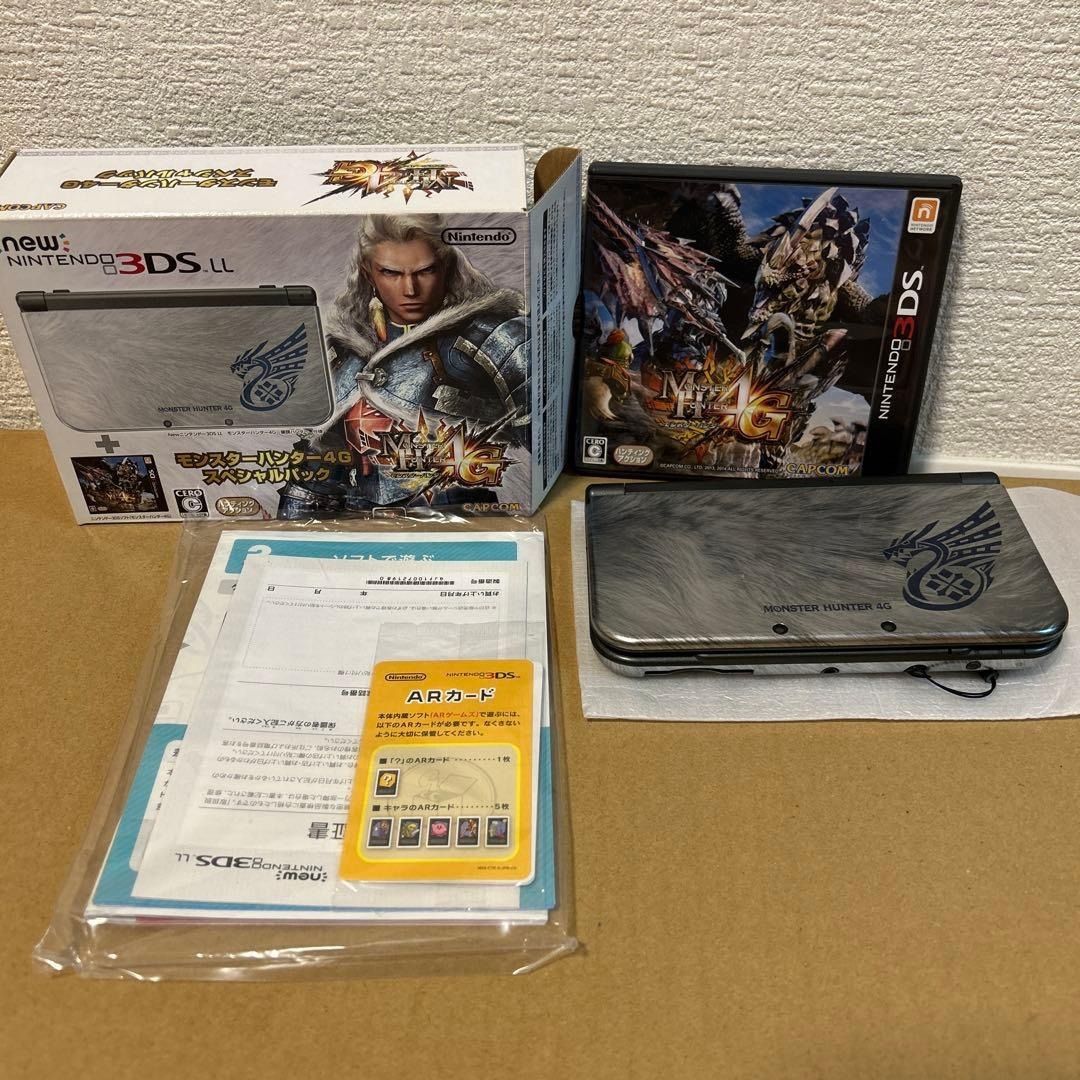 Nintendo 3DS LL Monster Hunter 4G Special Pack (Category: Nintendo) located in Manila. Submitted by japan_treasure (Listing ID 1407330753, Image 2). Description: Nintendo 3DS LL Monster Hunter 4G Special Pack Unopened AR card There is some peeling on the body (please see photos) The other boxes are in good condition. Operation confirmed. there are some scratches and dirt. There are noticeable scratches or stains.