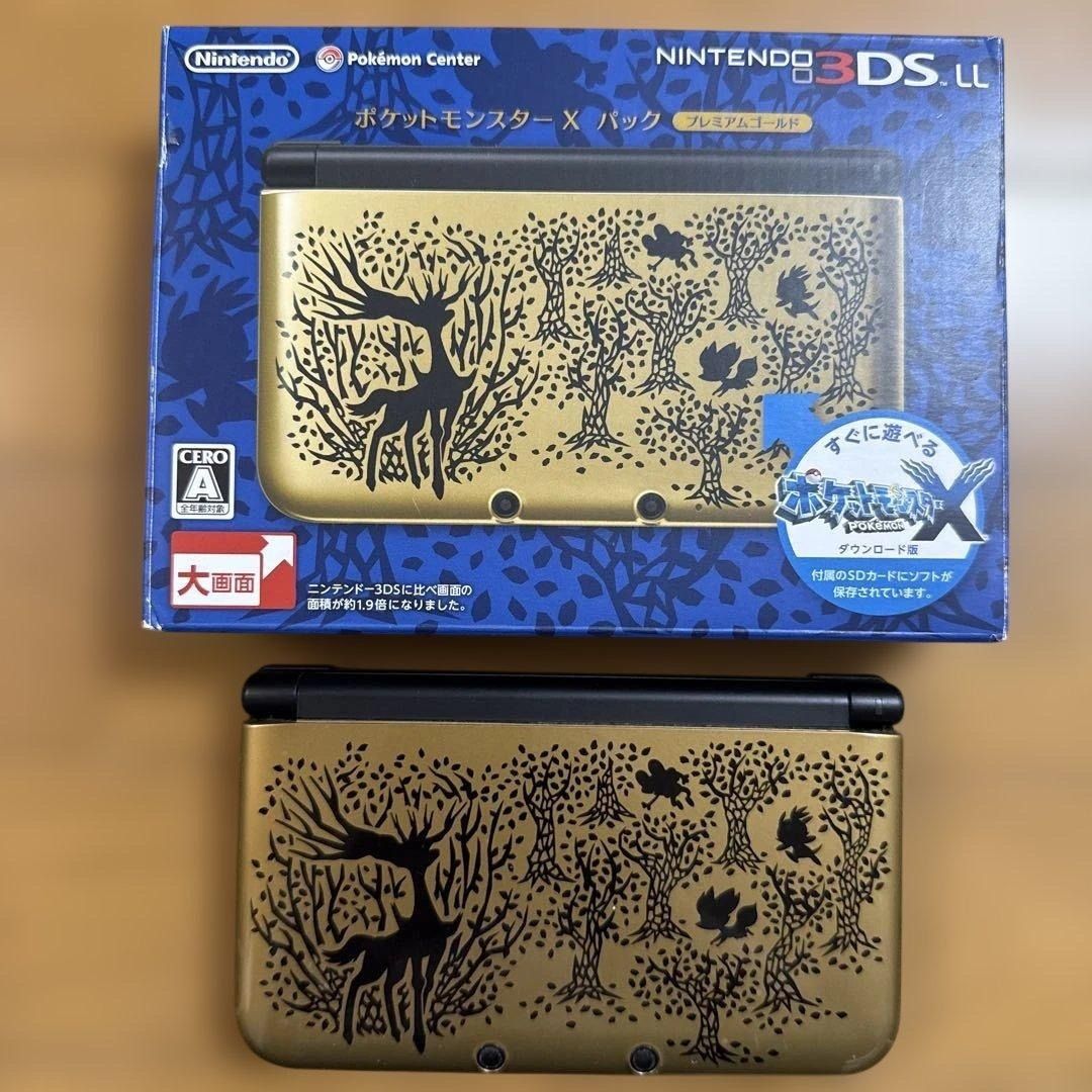 Nintendo 3DSLL Console Pokemon X Pack Premium Gold (Category: Nintendo) located in Manila. Submitted by japan_treasure (Listing ID 1407334031, Image 1). Description: We have thoroughly checked the game's functionality, software recognition, charging, and internet connection. The SD card that came with the console was lost, so we have replaced it with a new one. Therefore, neither the SD card nor the console itself is included. Please note this. T