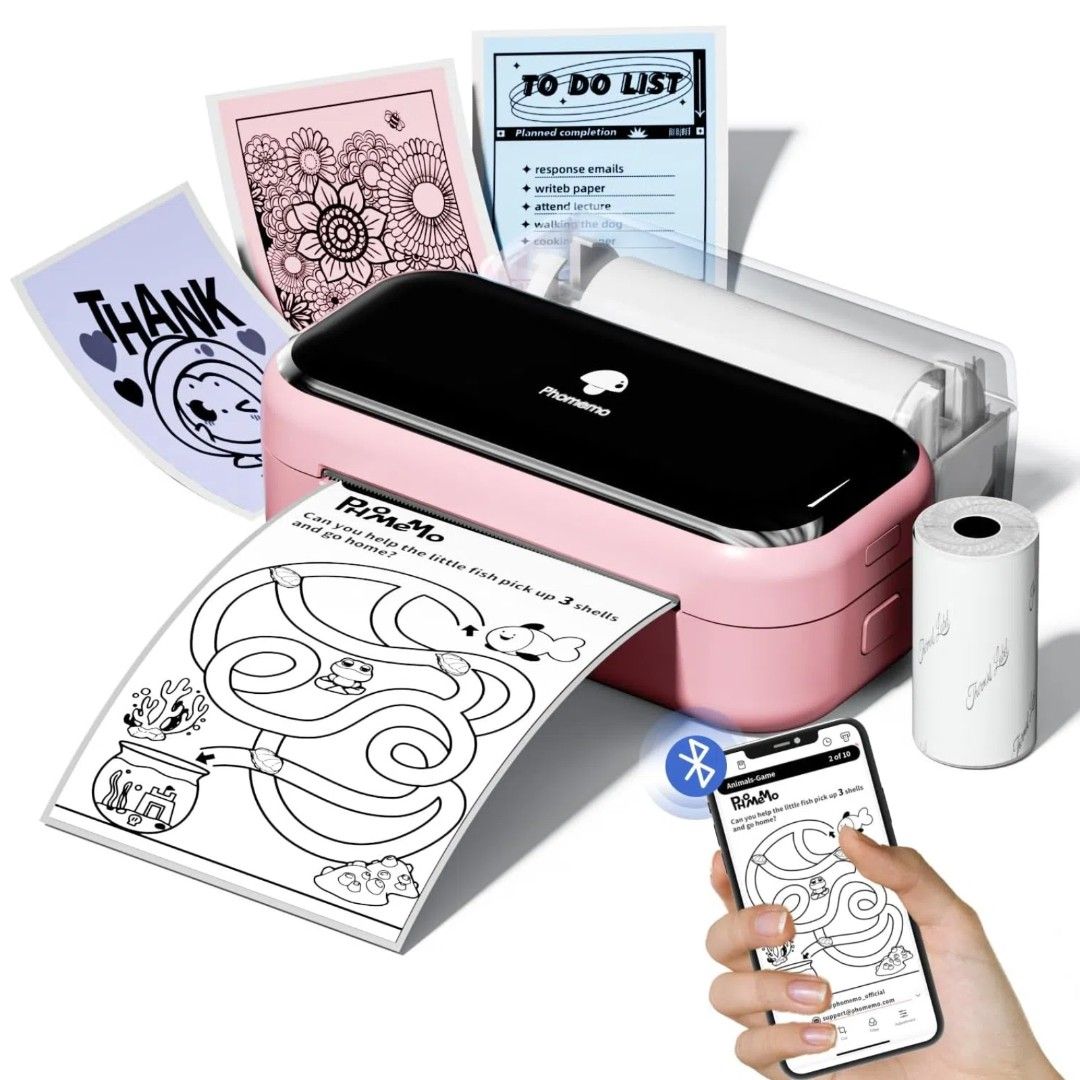 Phomemo M03 Bluetooth Mini Printer ( without Thermal paper) (Category: Printers, Scanners & Copiers) located in Pasig City. Submitted by timelesstrend.ph (Listing ID 1407227482, Image 2). Description: COLOR: PINK W/OUT THERMAL PAPER NEGOTIABLE PM FOR ACTUAL PICTURE. Hand-Hold Mini Printer: 145x70x54mm size and weighing only 450g, allowing you to print anytime, anywhere. Powerful Label Creation Capability: Easily create stickers for various scenar