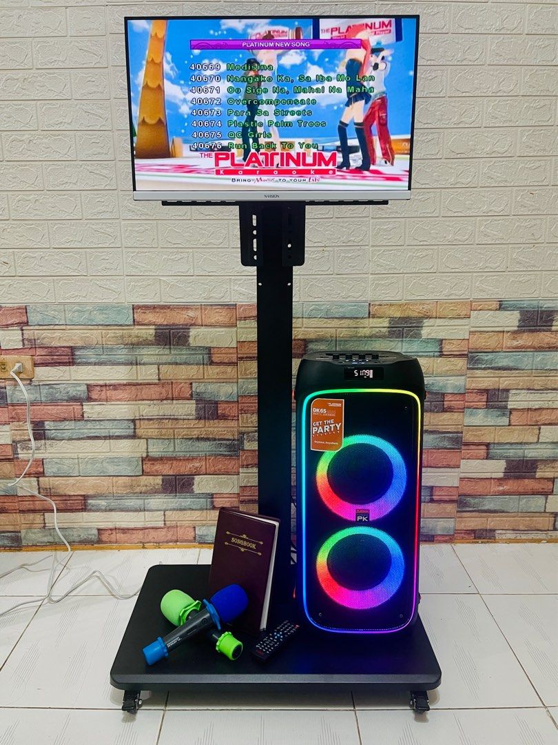 Platinum Karaoke System with Speaker and TV (Category: Soundbars, Speakers & Amplifiers) located in Bulacan. Submitted by declutteringjoanna (Listing ID 1407273229, Image 1). Description: For Bulakan, Bulacan Area po muna ☺️ 🎤 Modern / Mini Videoke for RENT! (Platinum Karaoke) Make every celebration extra fun for only ₱800! ✨ Inclusions: • 1 Trendy Speaker • 2 Wireless Microphones • 24” Monitor • 1 Songbook • 1 Remote Control 💡 Want to use your