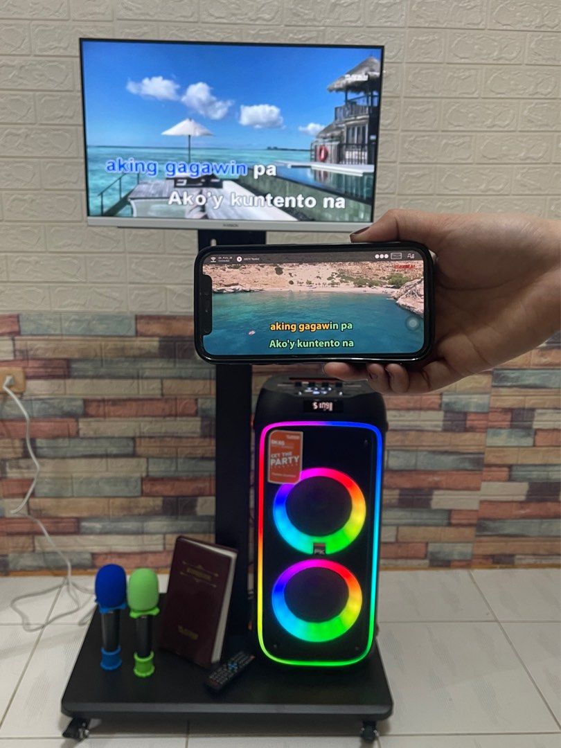 Platinum Karaoke System with Speaker and TV (Category: Soundbars, Speakers & Amplifiers) located in Bulacan. Submitted by declutteringjoanna (Listing ID 1407273229, Image 3). Description: For Bulakan, Bulacan Area po muna ☺️ 🎤 Modern / Mini Videoke for RENT! (Platinum Karaoke) Make every celebration extra fun for only ₱800! ✨ Inclusions: • 1 Trendy Speaker • 2 Wireless Microphones • 24” Monitor • 1 Songbook • 1 Remote Control 💡 Want to use your