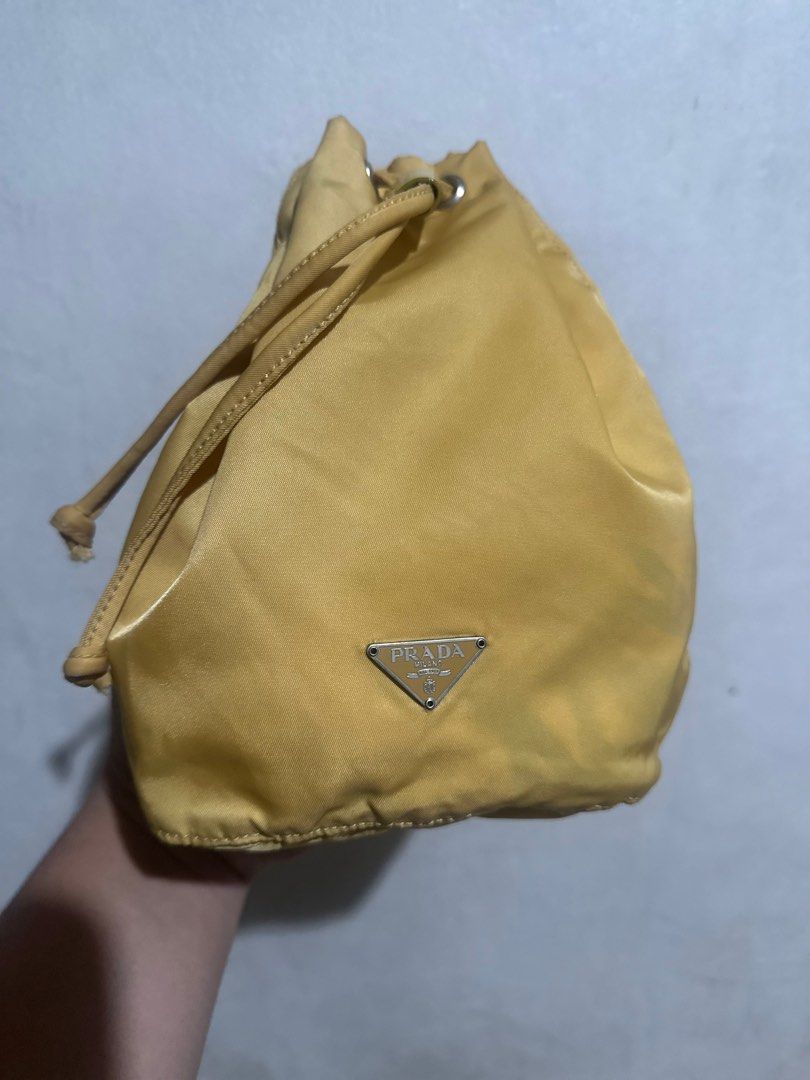 Prada pouch (Category: Luxury Bags & Wallets) located in Quezon City. Submitted by la.deals (Listing ID 1407323747, Image 1). Description: For sale Prada drawstring pouch Excellent condition Legit.