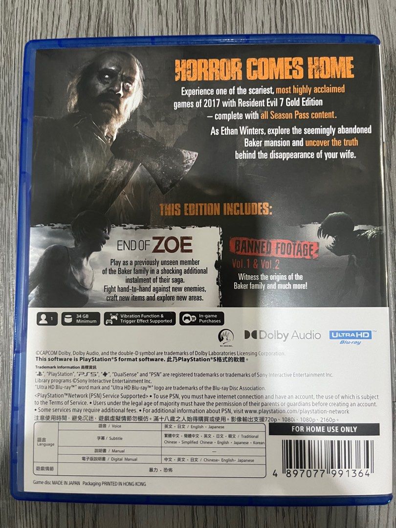 Resident Evil 7: Biohazard Gold Edition - PS5 (Category: PlayStation) located in Manila. Submitted by bxcc15 (Listing ID 1407191989, Image 2). Description: .