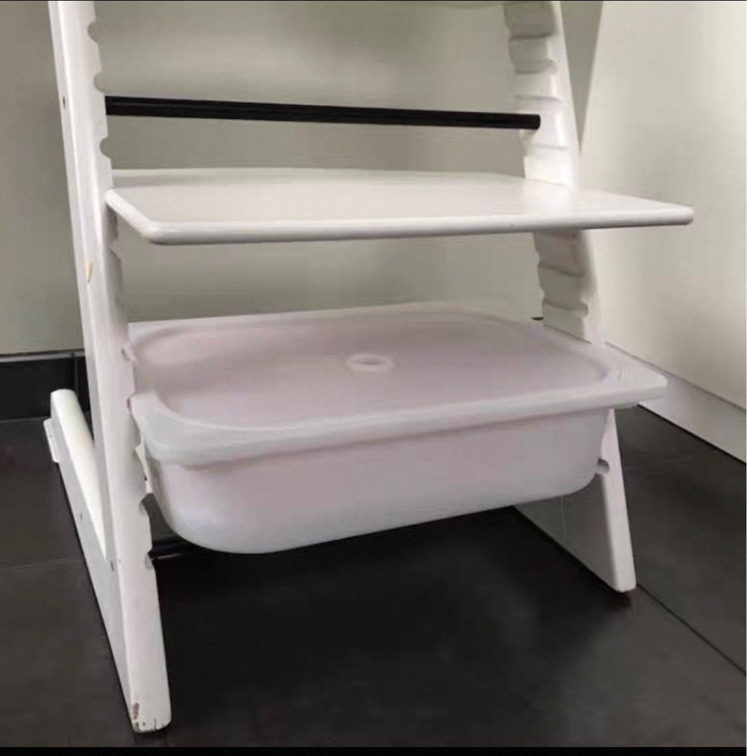 Stokke Storage Box and Blue/Grey Non-slip Table Mat (Category: Baby High Chairs) located in Singapore. Submitted by blumoon (Listing ID 1407335914, Image 1). Description: .