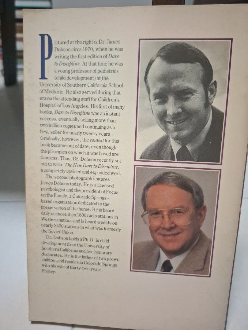 The New Dare to Discipline by Dr. James Dobson, Hobbies