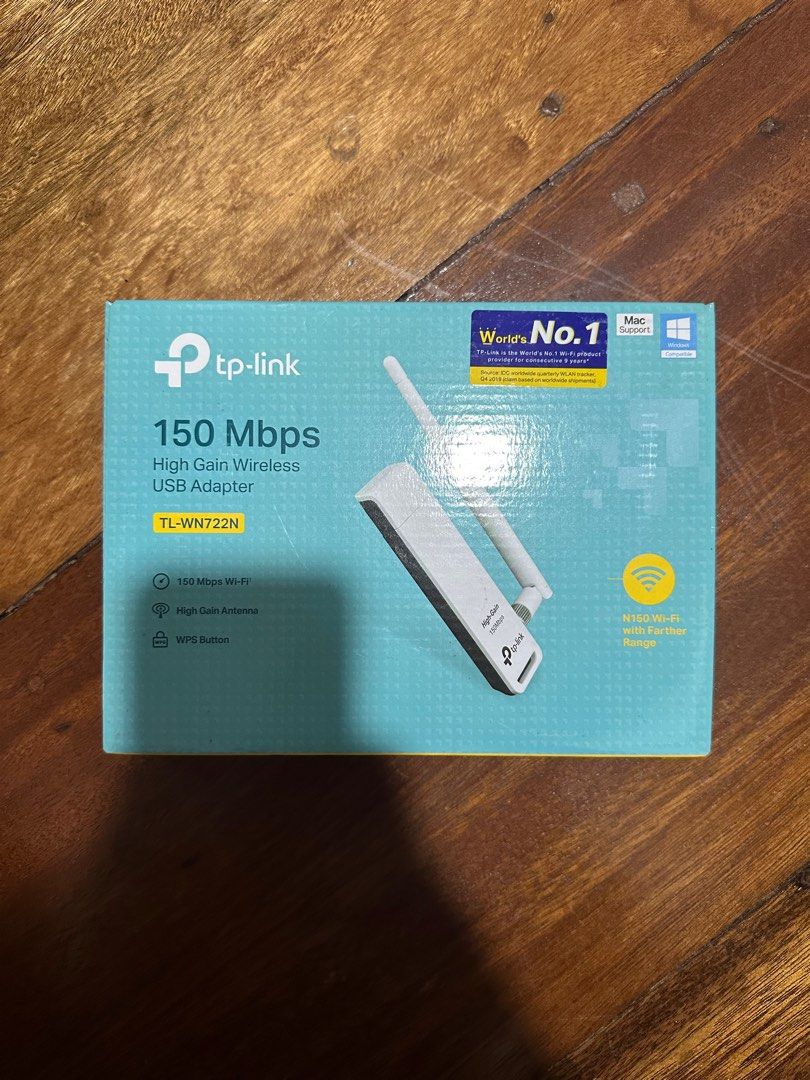 tp-link 150 Mbps High Gain Wireless USB Adapter (Category: Cables & Adaptors) located in Manila. Submitted by rafasellreyes (Listing ID 1407207825, Image 1). Description: Very lightly used tp-link 150 Mbps High Gain Wireless USB Adapter - Includes everything that came with the box - RFS: not being used - shipping fee is shouldered by buyer - meet-up in Christ the King.
