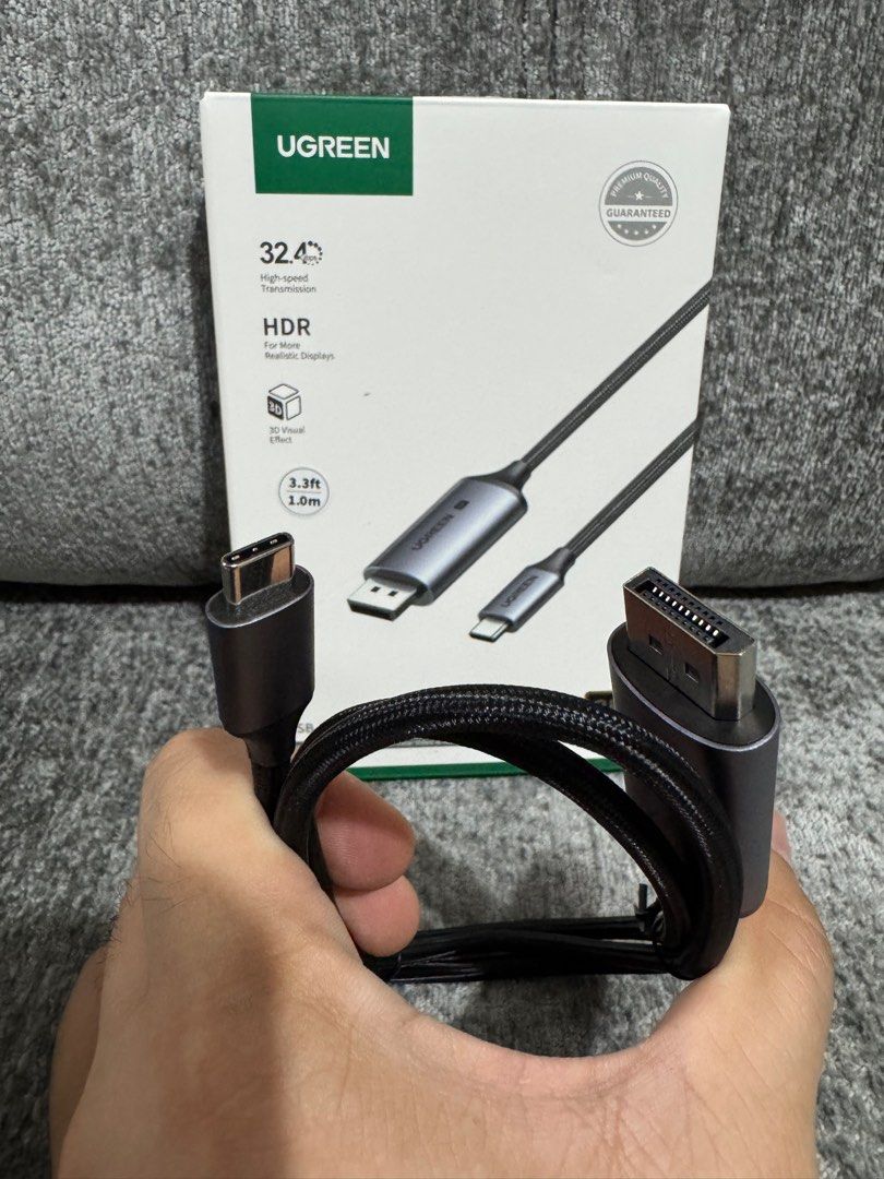 UGreen USB-C To Display Port 8K Cable (1meter) (Category: Chargers & Cables) located in Makati City. Submitted by jc.cuerdo (Listing ID 1407364499, Image 2). Description: UGreen USB-C To DP 8K Cable 1m 1. UGREEN 25158 USB C to Displayport 1.4 cable connects a phone or computer with a USB Type-C or Thunderbolt 4/3 port to a display with DisplayPort and requires no drivers or software. This Display Port to USB C cable supports resolutions up to 8K@