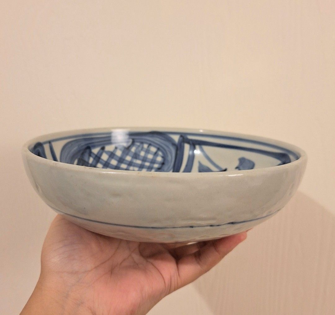 Wabi-sabi stoneware serving bowl (Category: Dinnerware & Cutlery) located in Pasig City. Submitted by iponforcondo (Listing ID 1407198414, Image 2). Description: ✽ 20.7 cm wide (around 8.25 inches) ✽ 6 cm deep (around 2.25 inches) ✽ thick and hefty ✽ has small scratches on surface Payment via GCash, Maya, or BPI Delivery via Lalamove or J&T, fee c/o buyer Ships from Santolan, Pasig City #japansurplus #thriftshop #circulareconomy #japancollectible