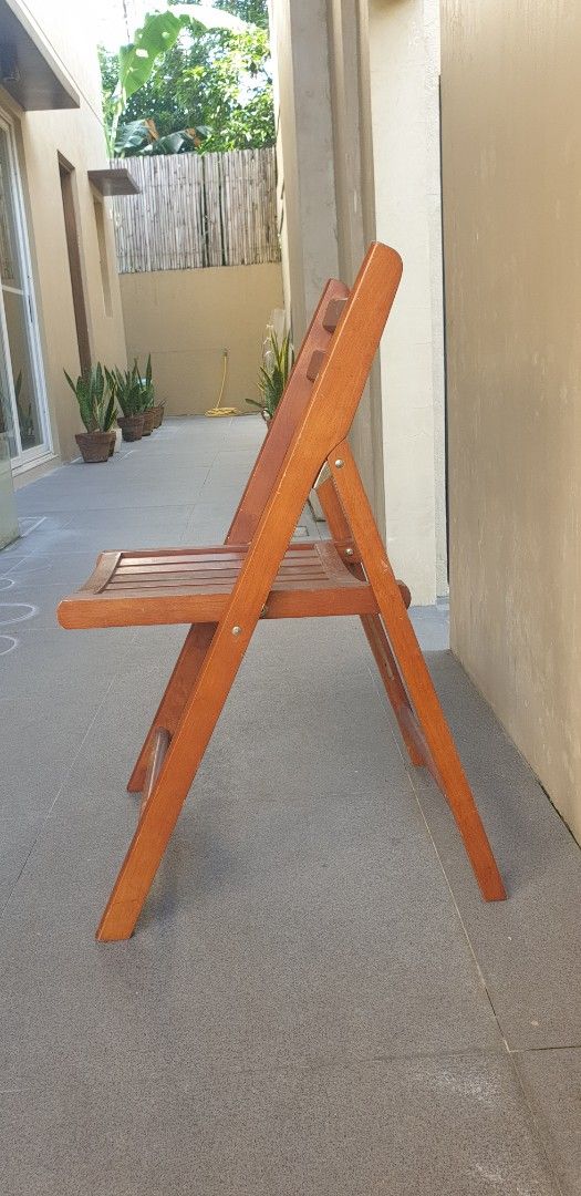 Wood Folding Chair (Category: Chairs) located in Manila. Submitted by zandre615 (Listing ID 1407222780, Image 2). Description: Wood folding chair for sale 3 pcs available used, as is Manila area.