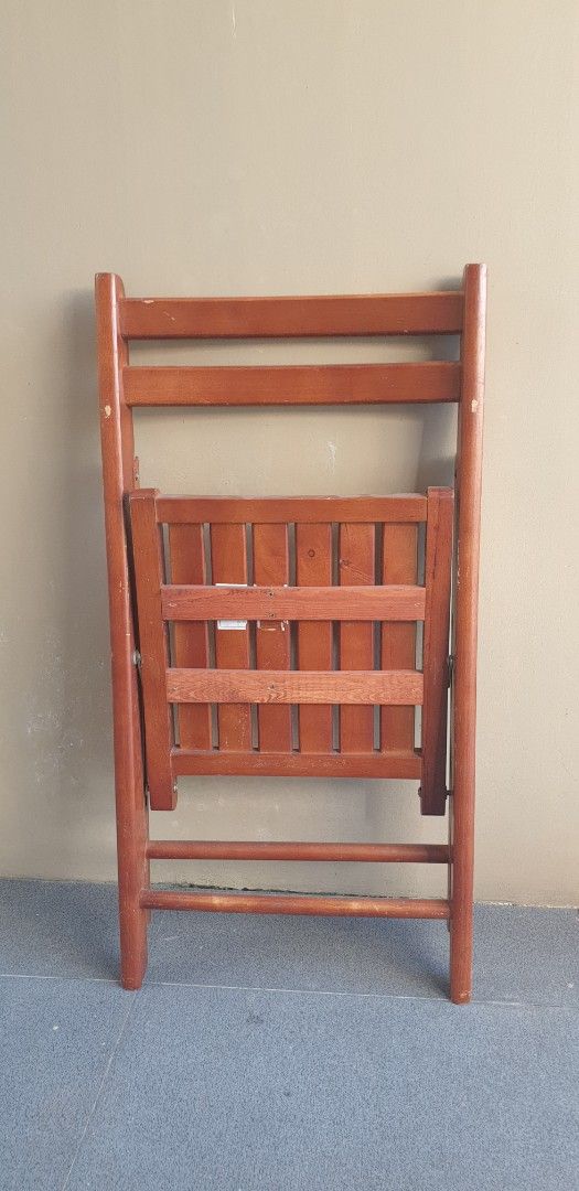 Wood Folding Chair (Category: Chairs) located in Manila. Submitted by zandre615 (Listing ID 1407222780, Image 3). Description: Wood folding chair for sale 3 pcs available used, as is Manila area.