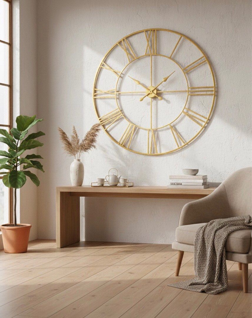 100cm wall clock | decorative and functional (Category: Wall Decor) located in Caloocan City. Submitted by relique_boutique2026 (Listing ID 1408907926, Image 1). Description: BRAND NEW!!! Limited stock only Last 3 pcs available in black and gold 📍 Calooxan South.