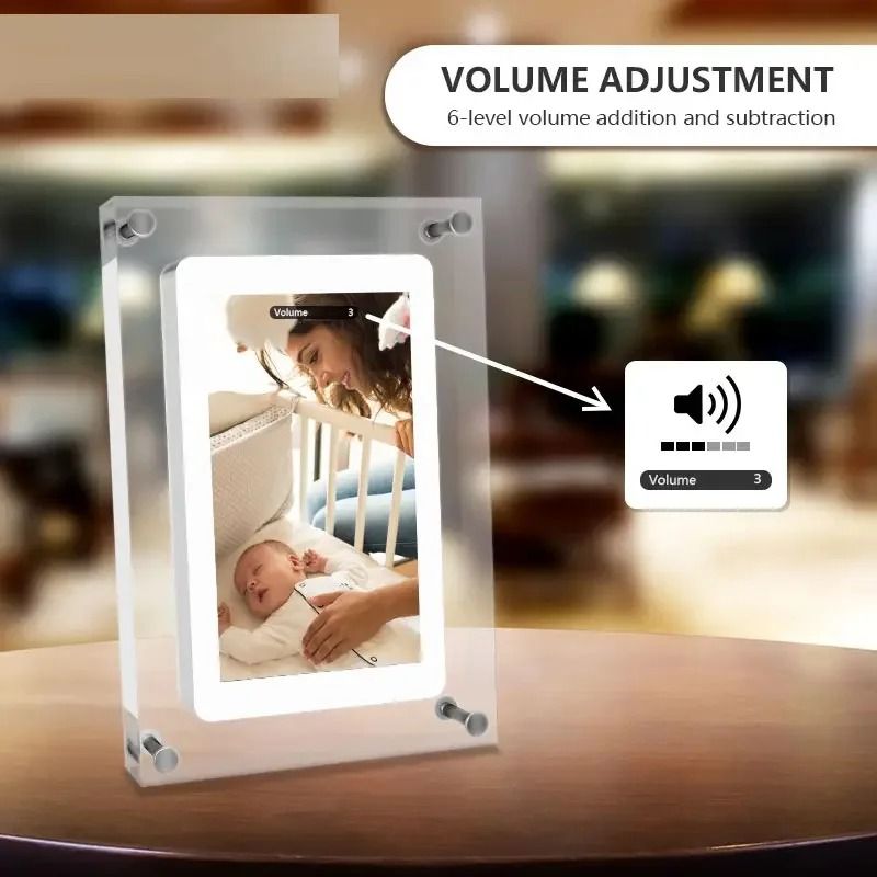 Acrylic Digital Photo Frame 5 Inch 1000mAh IPS Screen 4G Memory Volume ...